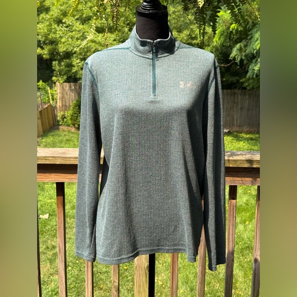 Under Armour Tops - Under Armour Threadborne Teal Herringbone Quarter-Zip EUC Medium